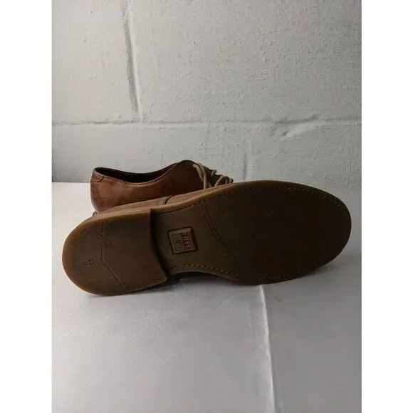 Frye James Crepe‎ Brown Leather Plain Toe Oxfords Mens Size 8.5